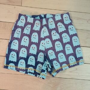 Maxomorra Blue Ghost Print Kids Shorts - 10 Years, Playwear